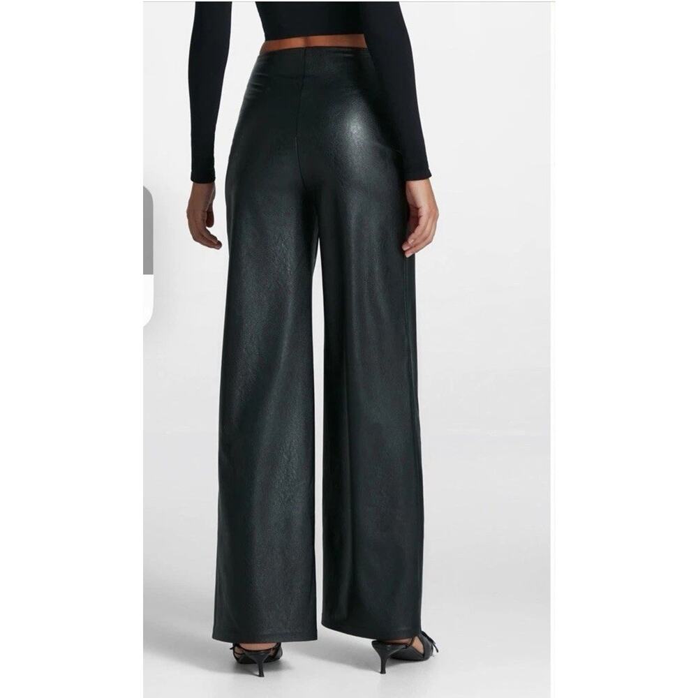Commando Women’s Faux Leather Wide Leg Pants, Black, Medium $188 NEW - Picture 2 of 11